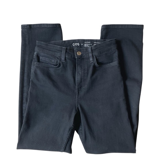 COS Slim Straight High Rise Ankle Jeans in Washed Black Size 25 - Picture 3 of 8